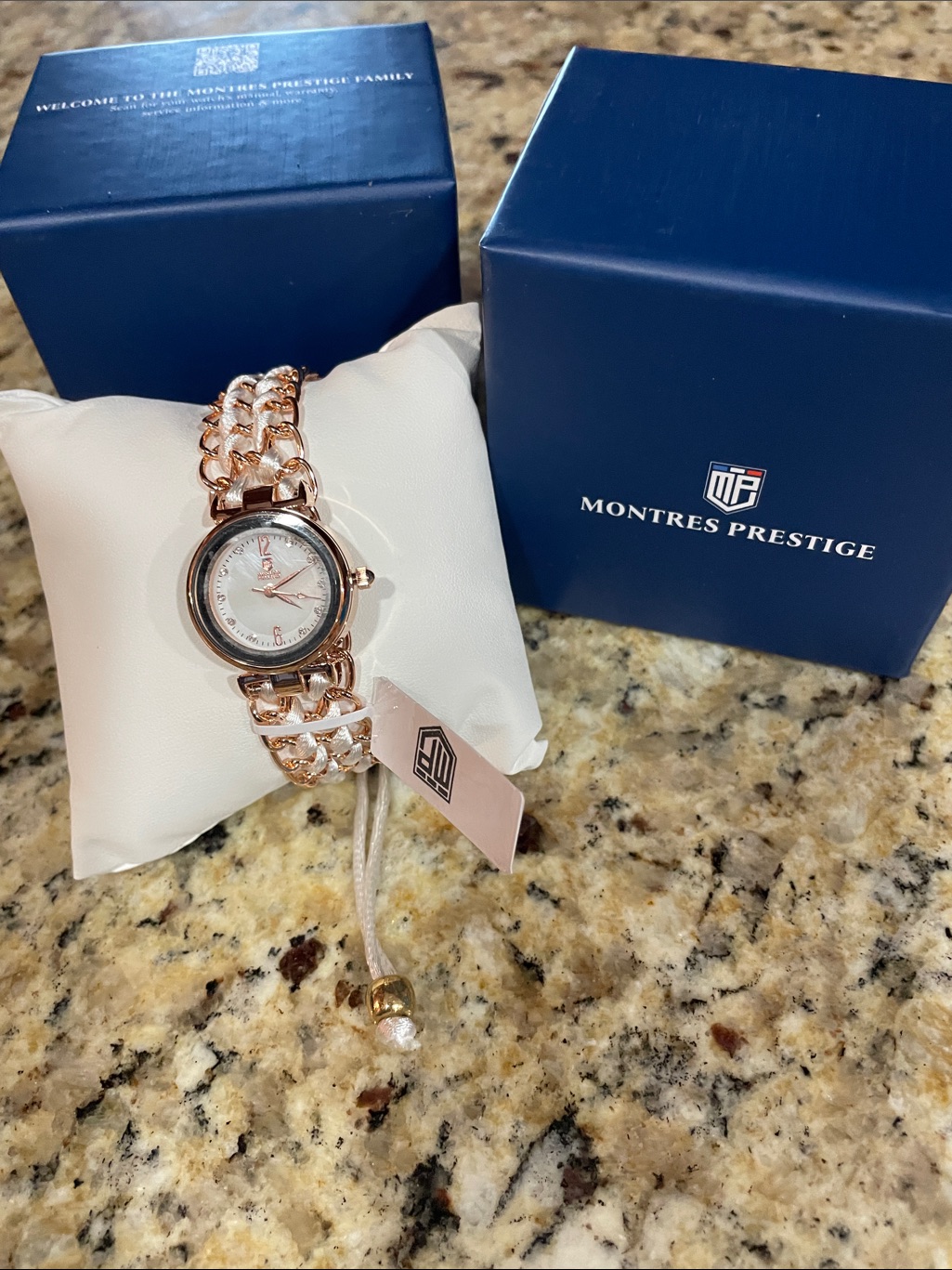 Rose Gold Bracelet Womens Watch With MotherOfPearl Dial